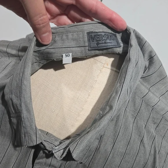 Versus Versace Gray Striped Shirt